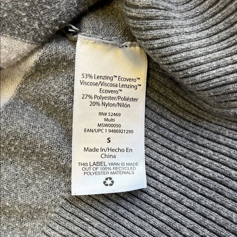Free Assembly Striped Crewneck Sweater Gray Green Purple Size Small